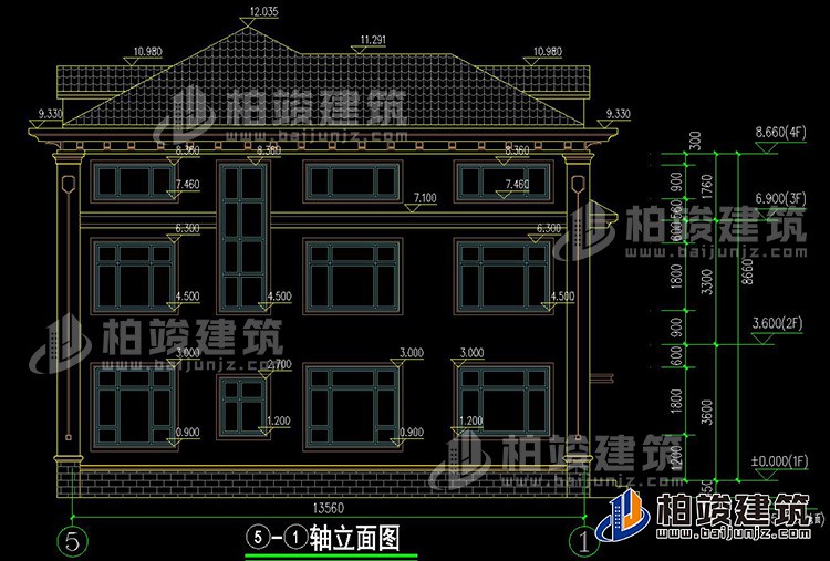 背立面图